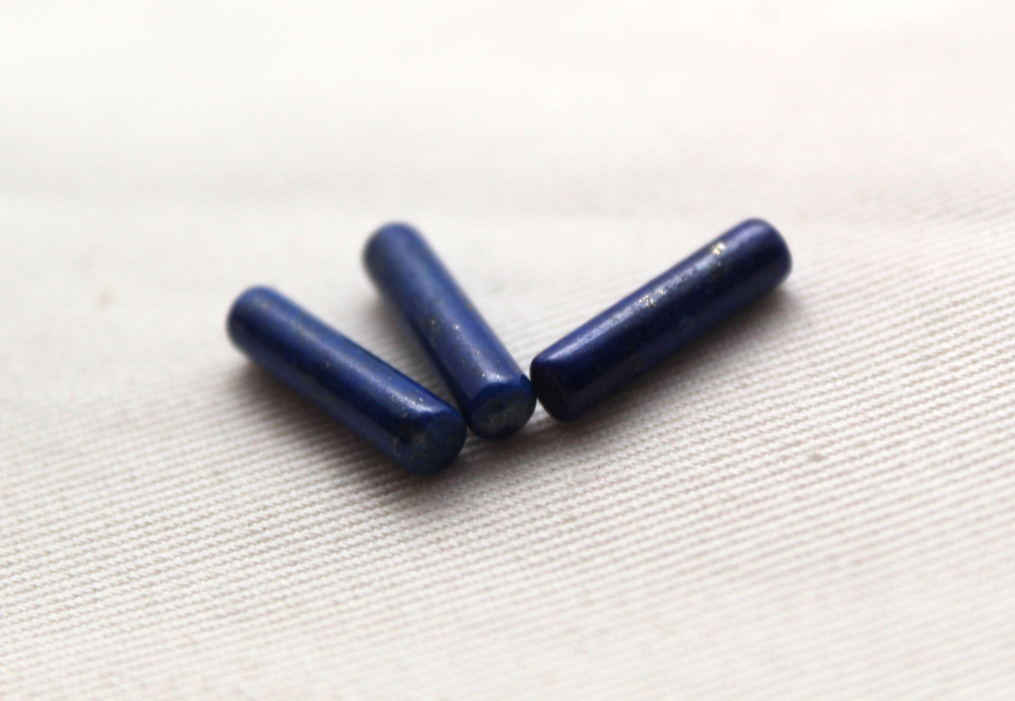 THREE Lapis Lazuli cabochons Gemstones long 17x4MM