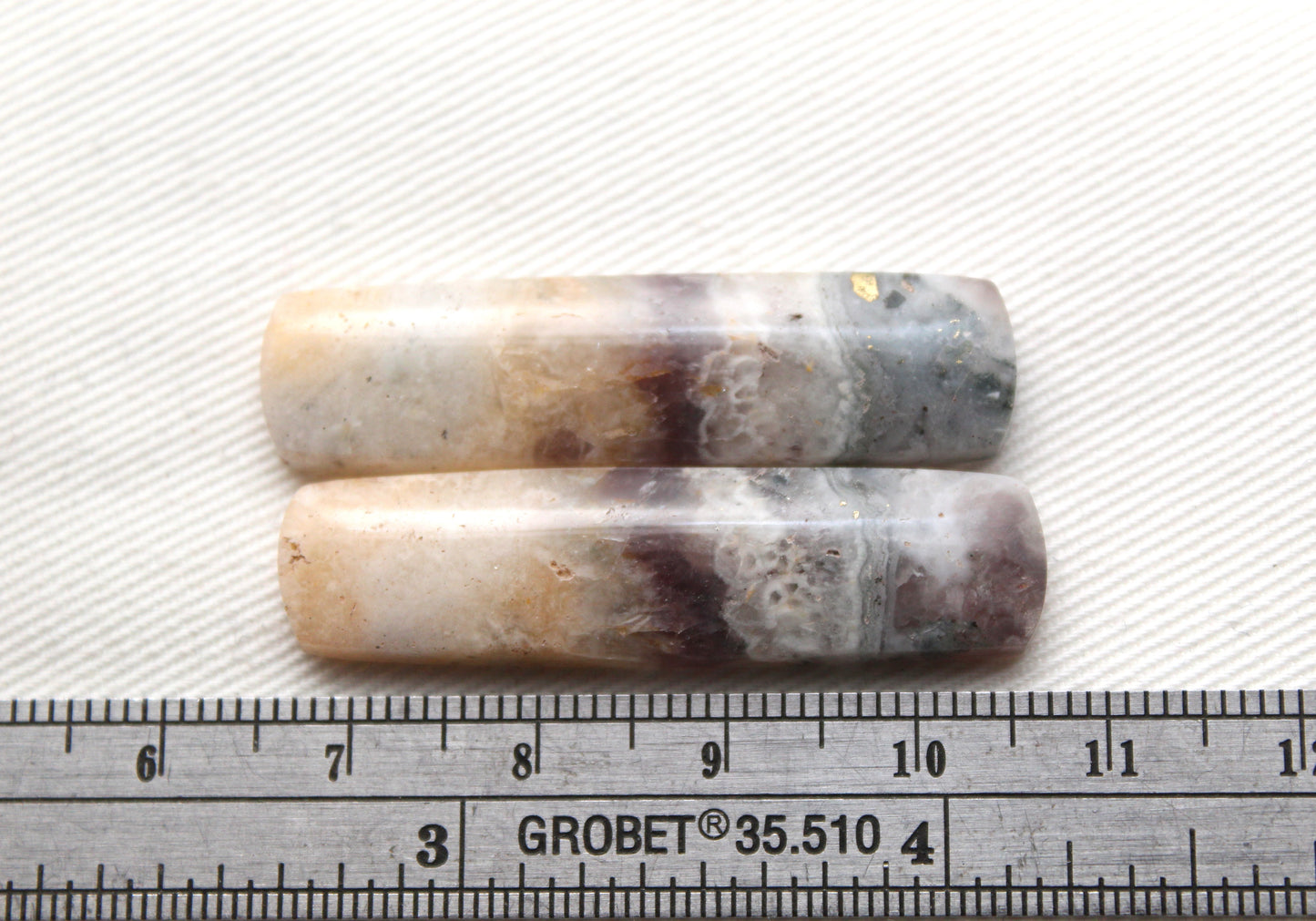 Amethyst Pair gemstone cabochons rectangle