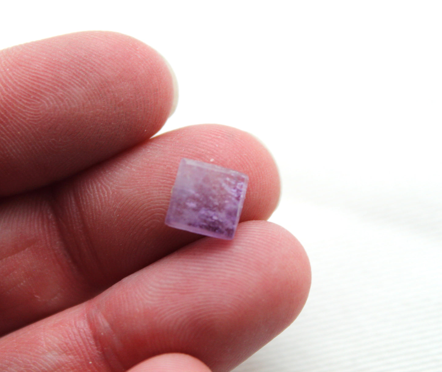Lot of FOUR square FLAT amethyst Cabochons 8MM