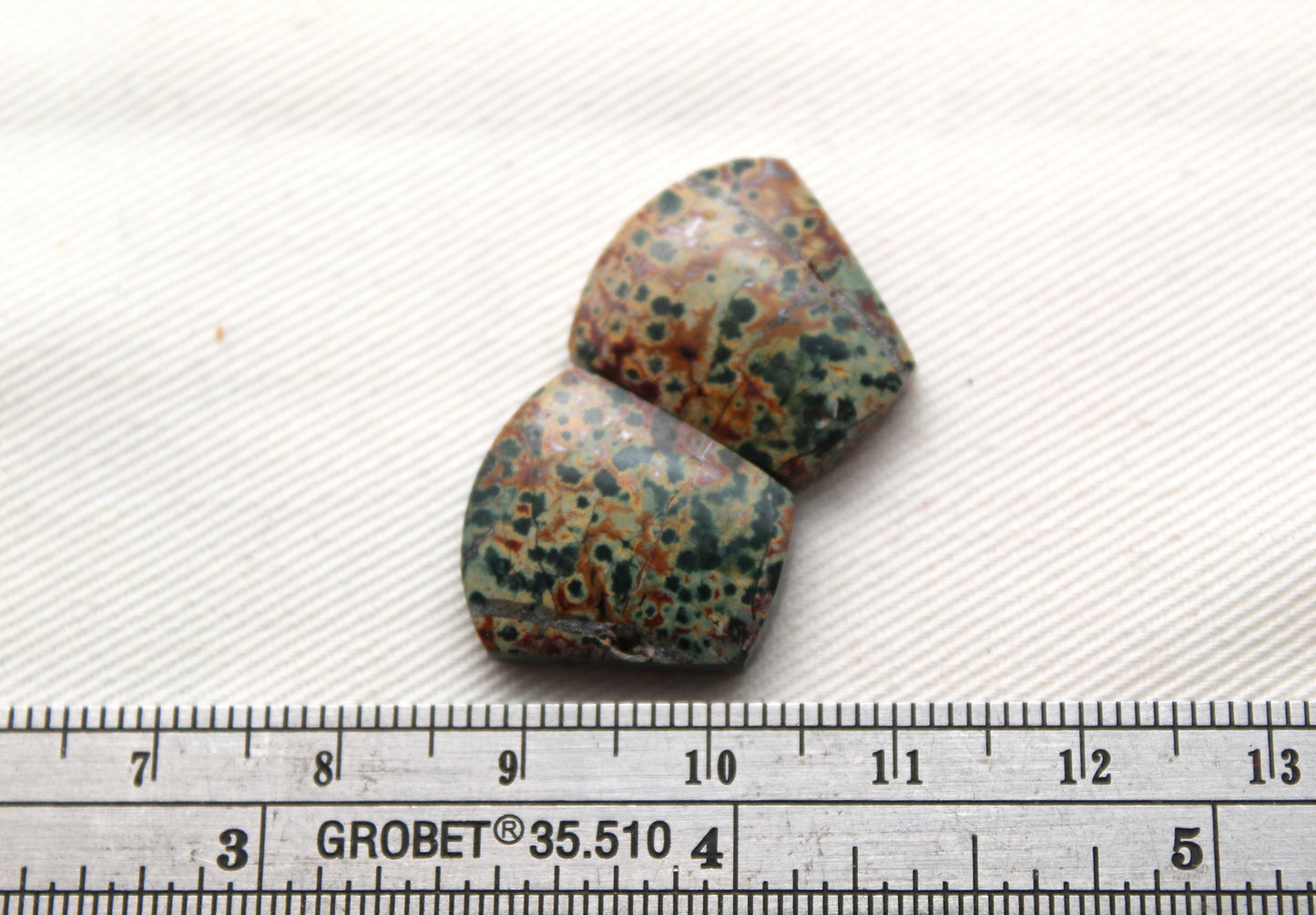 Small Morning Dew Jasper Cabochon Pair Gemstone Green
