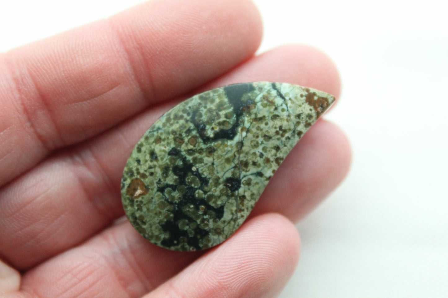 Morning Dew Jasper Cabochon Gemstone Green
