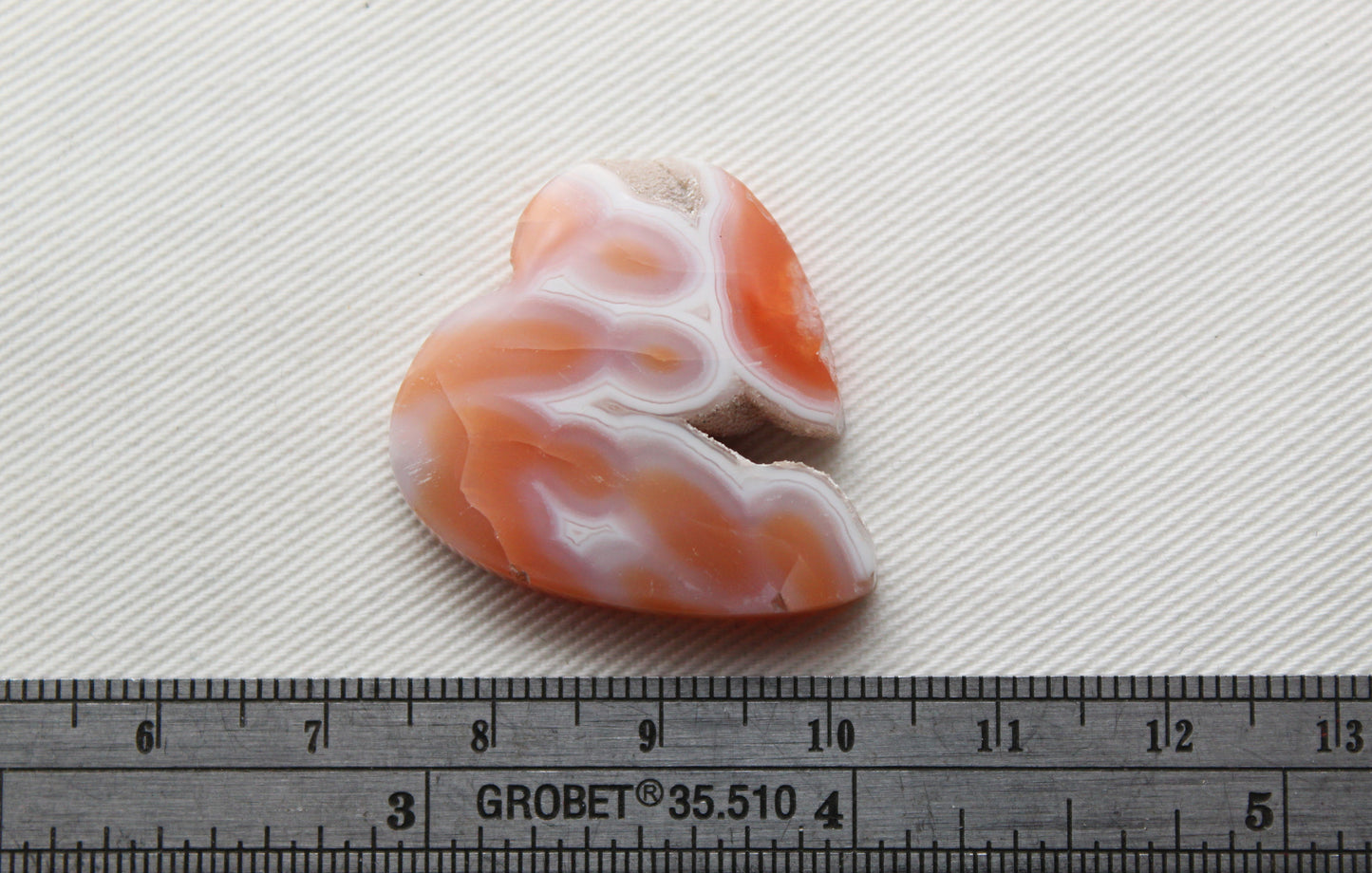 Indonesian Agate Cabochon Gemstone with druzy Heart