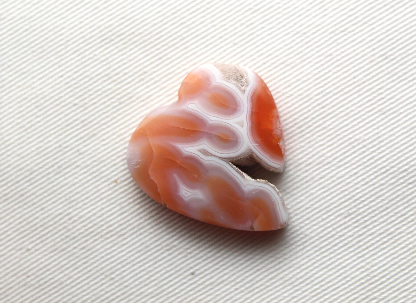 Indonesian Agate Cabochon Gemstone with druzy Heart