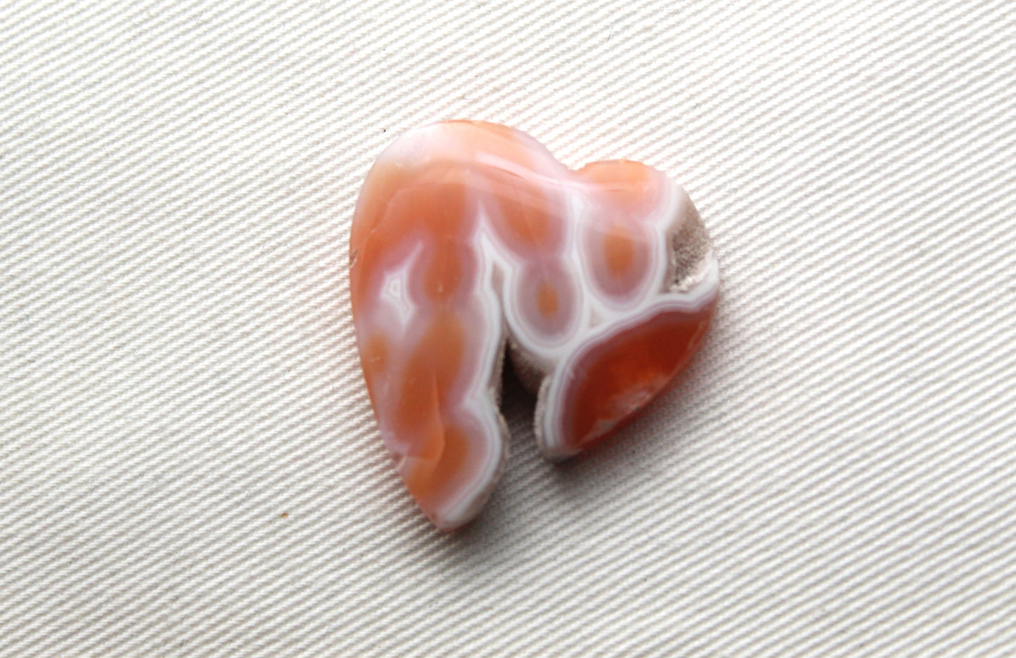 Indonesian Agate Cabochon Gemstone with druzy Heart