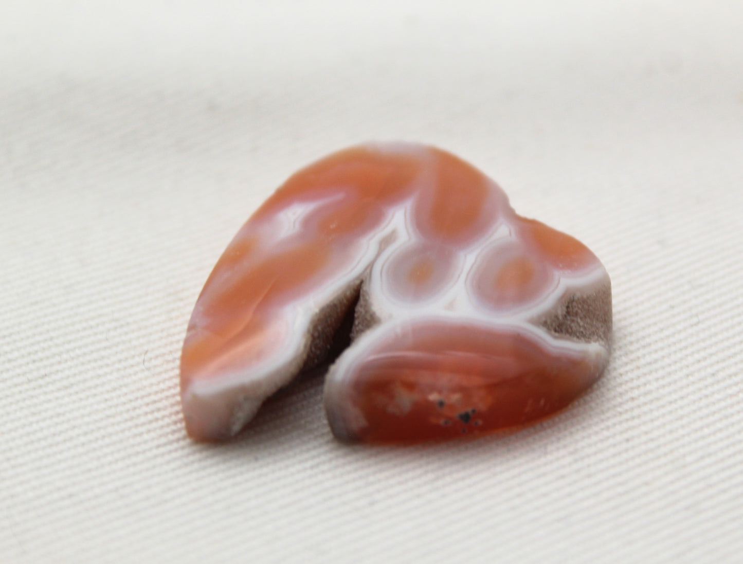 Indonesian Agate Cabochon Gemstone with druzy Heart