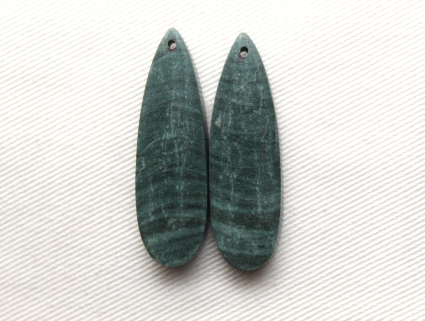 Wonosobo Jasper Cabochons Pair Gemstone teardrop DRILLED