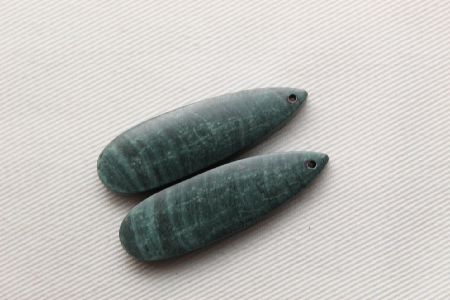 Wonosobo Jasper Cabochons Pair Gemstone teardrop DRILLED