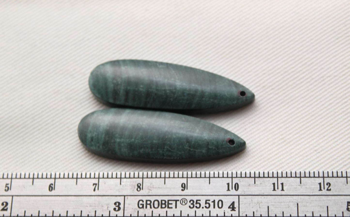 Wonosobo Jasper Cabochons Pair Gemstone teardrop DRILLED