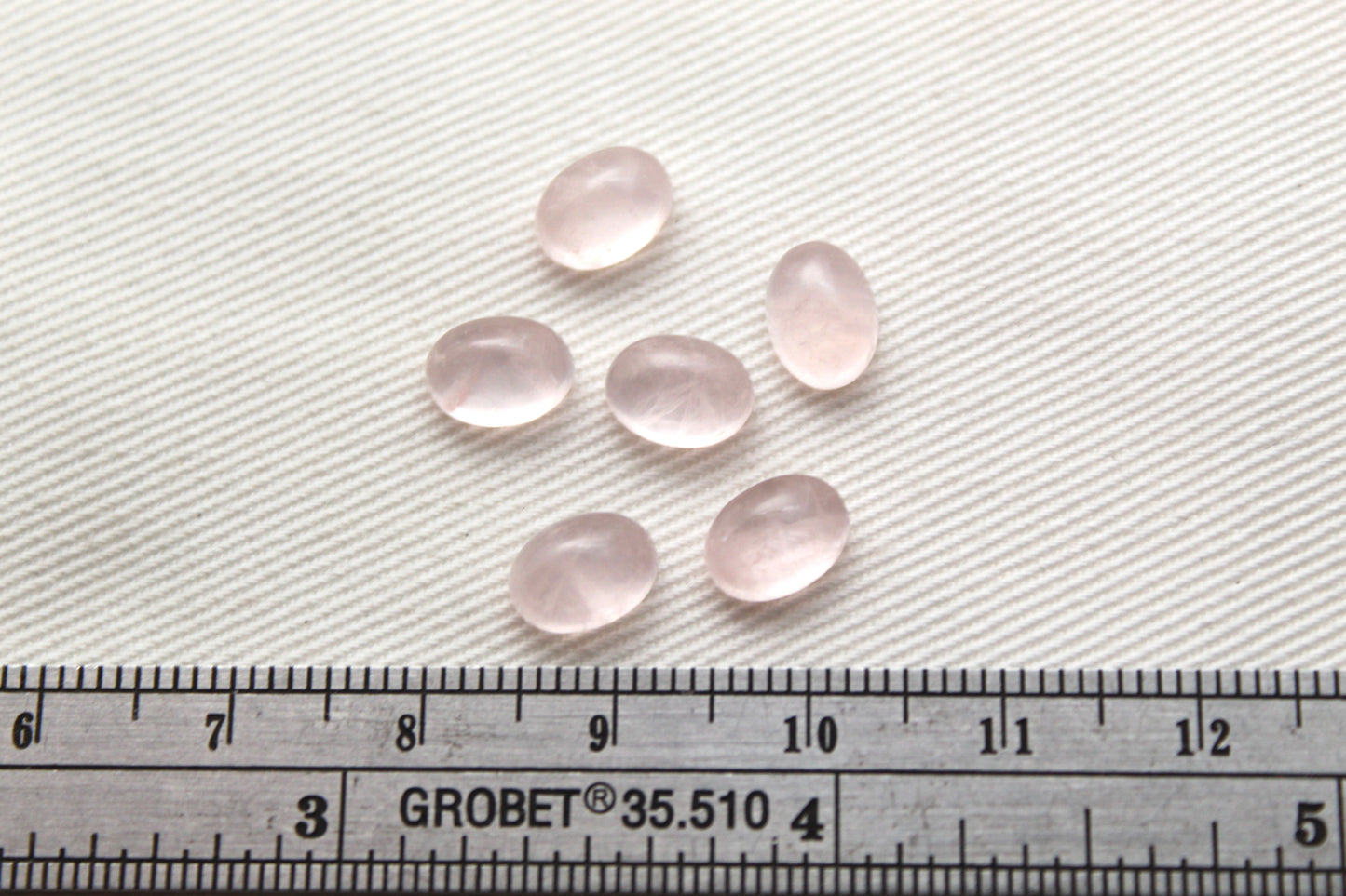QUATRE cabochons de quartz rose Pierres précieuses trillion 8MM