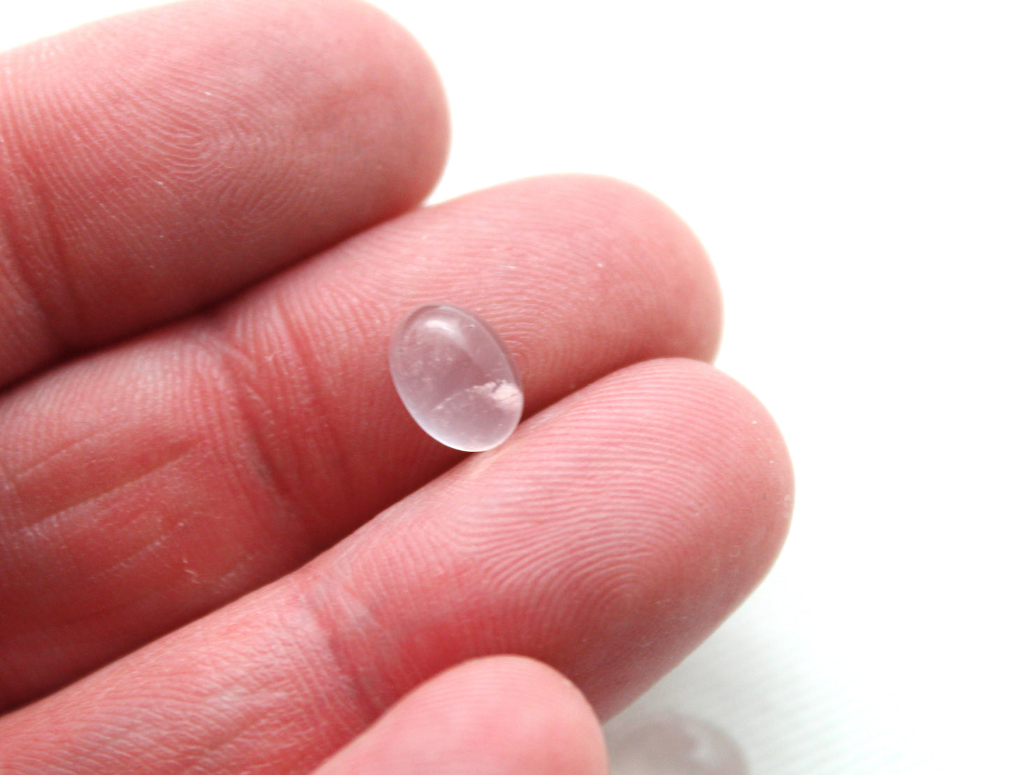 QUATRE cabochons de quartz rose Pierres précieuses trillion 8MM