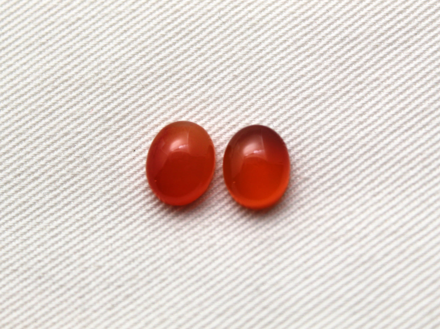 TWO Oval Carnelian Cabochons 8x10MM