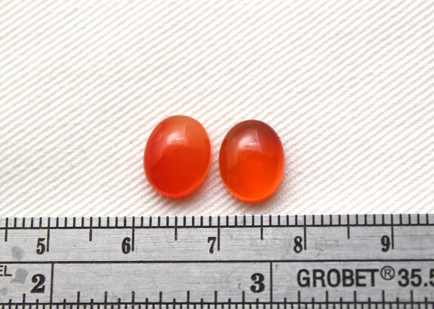 TWO Oval Carnelian Cabochons 8x10MM