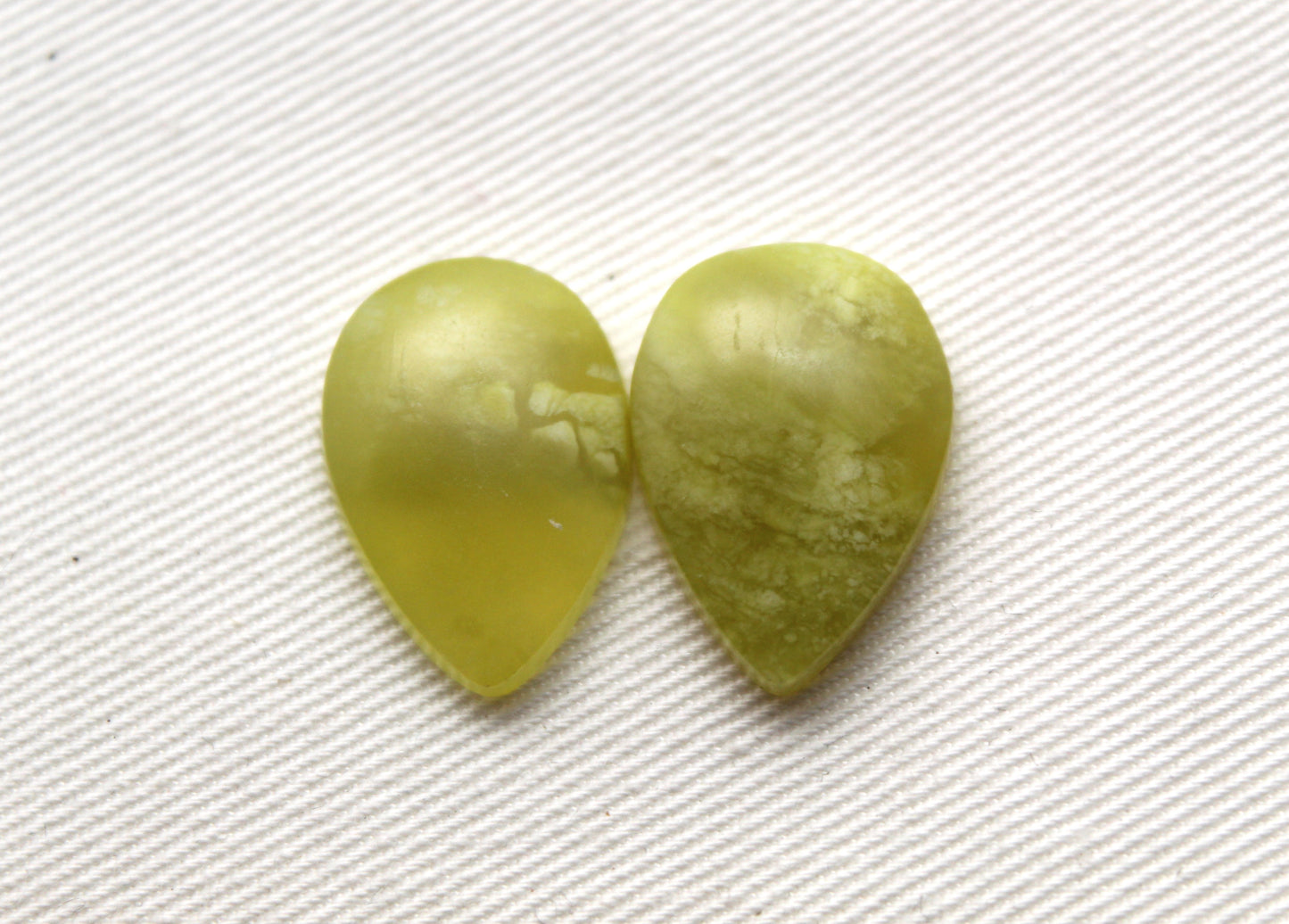 Small Vesuvianite Cabochon Pair Gemstone light green