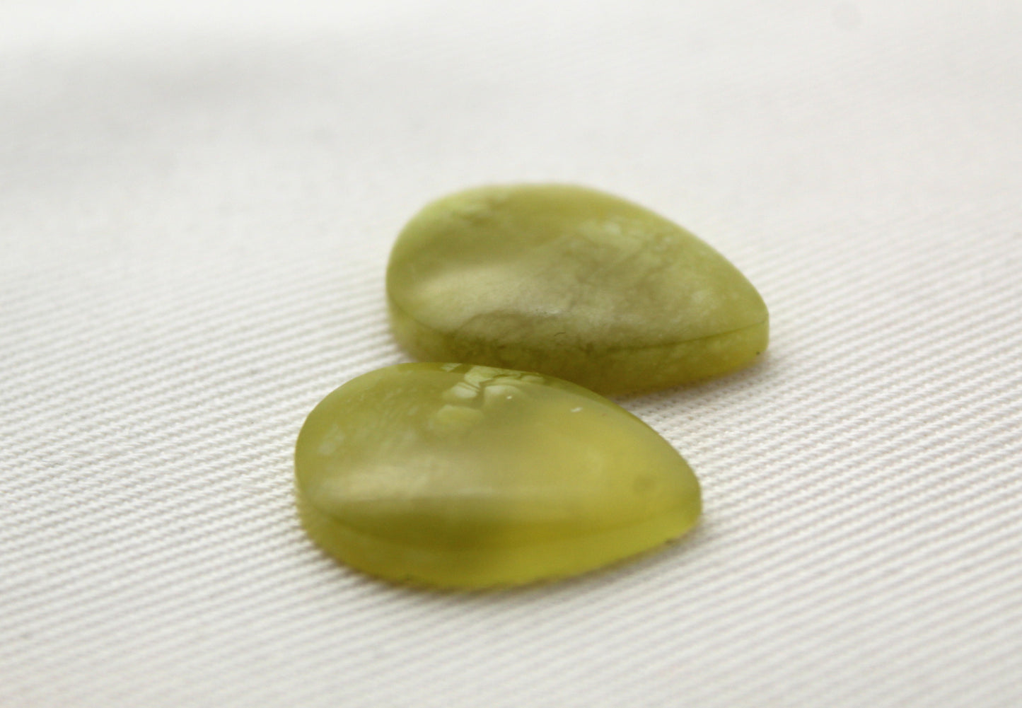 Small Vesuvianite Cabochon Pair Gemstone light green