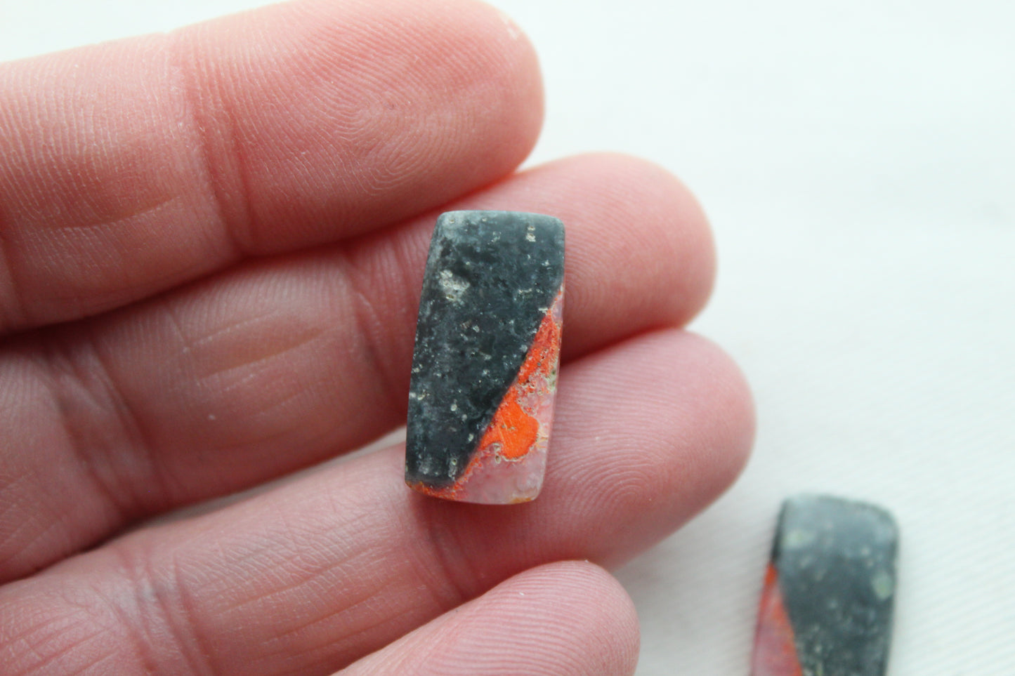 Small pair Lava Flow Jasper cabochon Gemstone rectangle