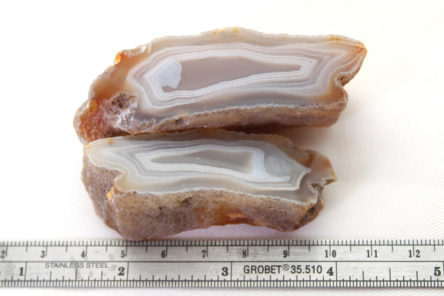 Indonesian Agate nodule polished white Banding
