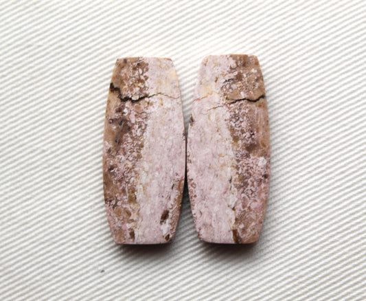 Indonesian Pink Jasper Pair Cabochons Gemstone natural