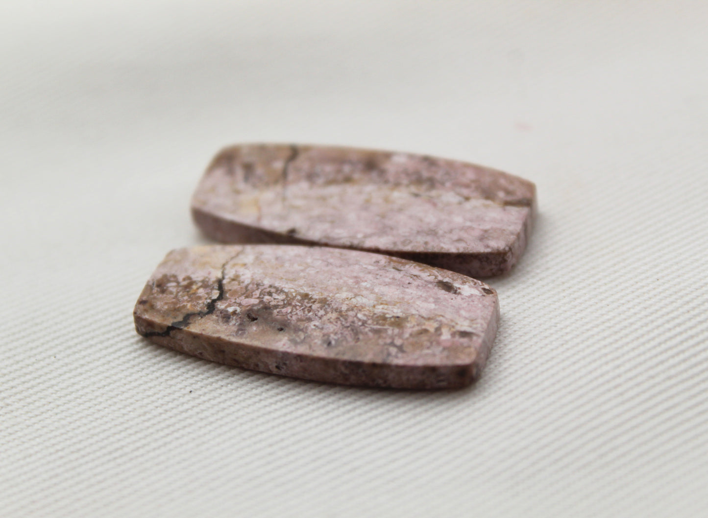 Indonesian Pink Jasper Pair Cabochons Gemstone natural