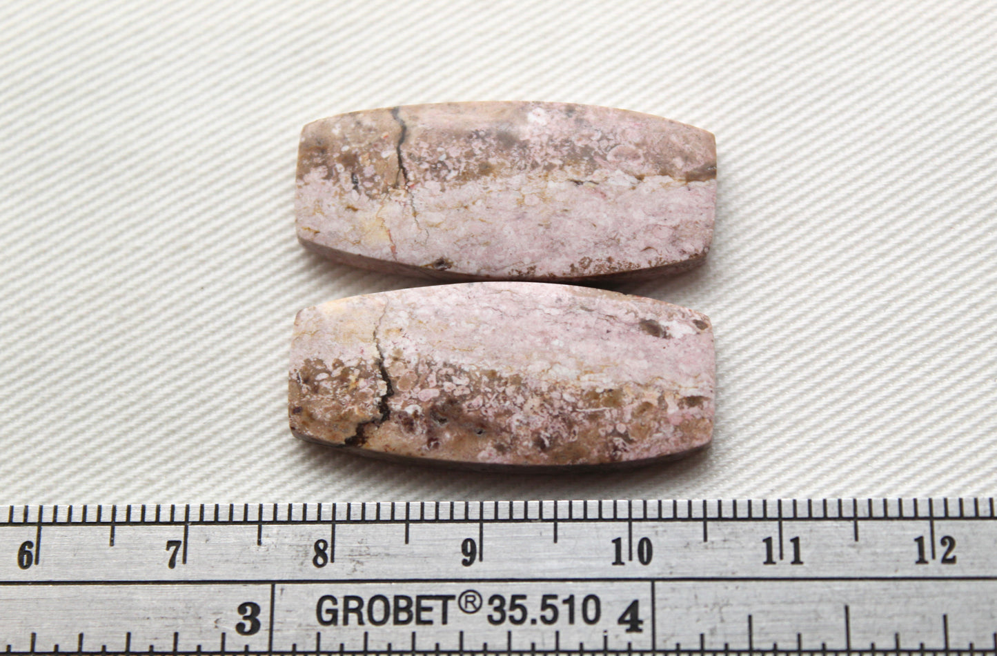 Indonesian Pink Jasper Pair Cabochons Gemstone natural