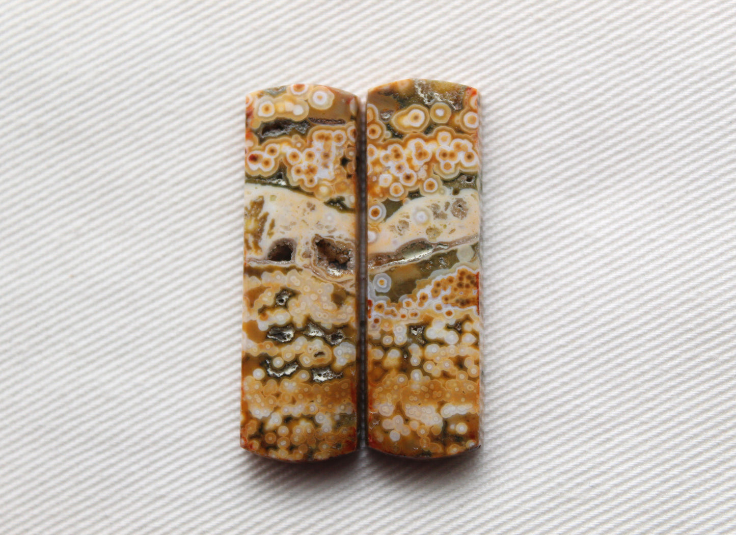 River Jasper Cabochon Pair Gemstone rectangle