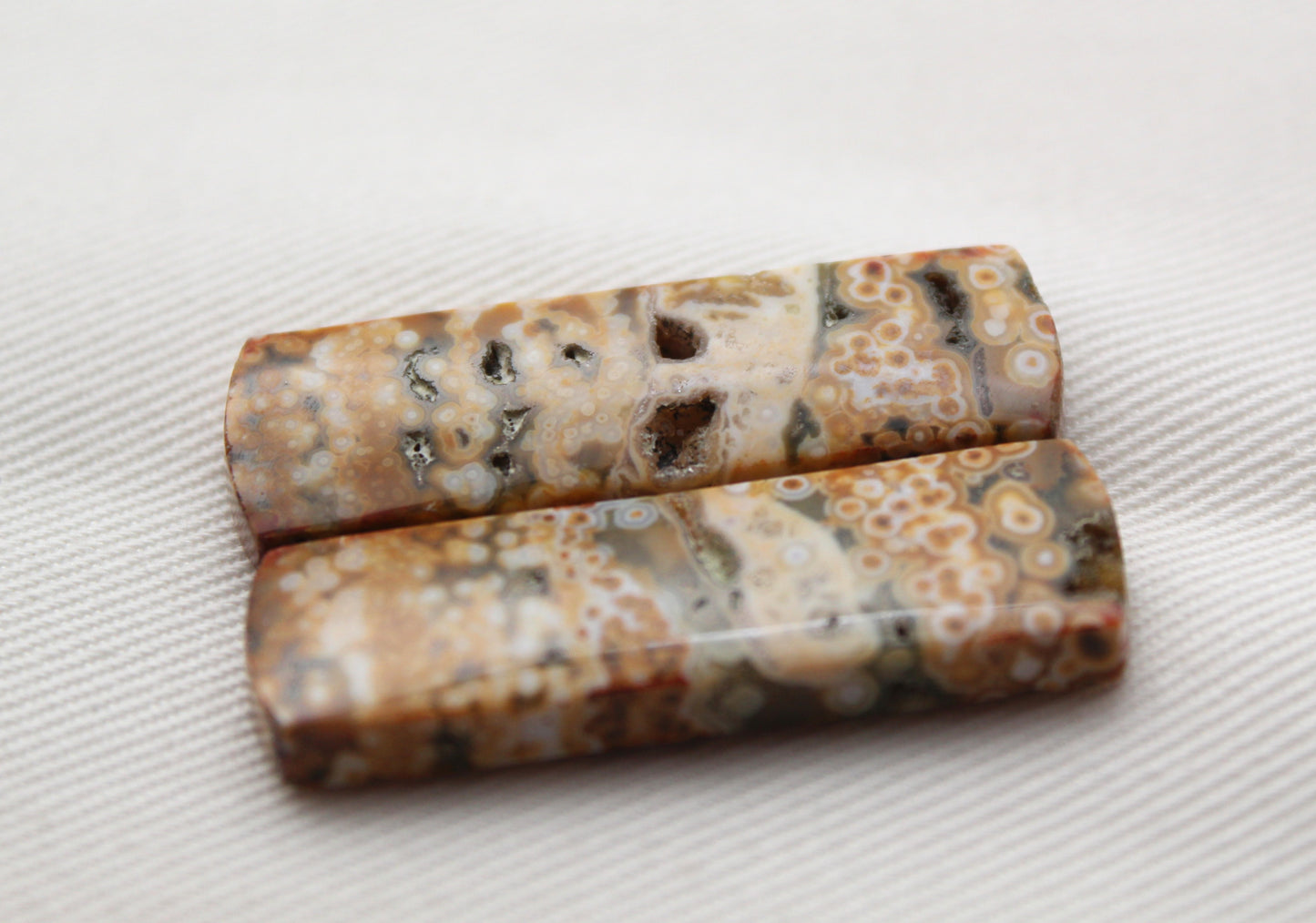 River Jasper Cabochon Pair Gemstone rectangle