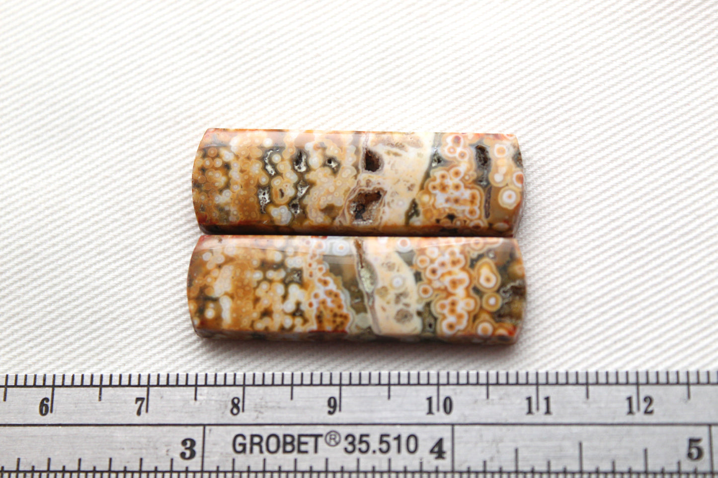 River Jasper Cabochon Pair Gemstone rectangle