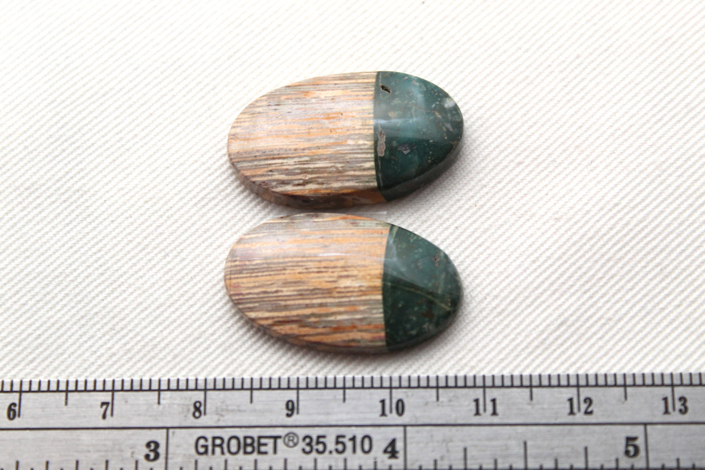 Unique Indonesian Green Jasper Pair Oval