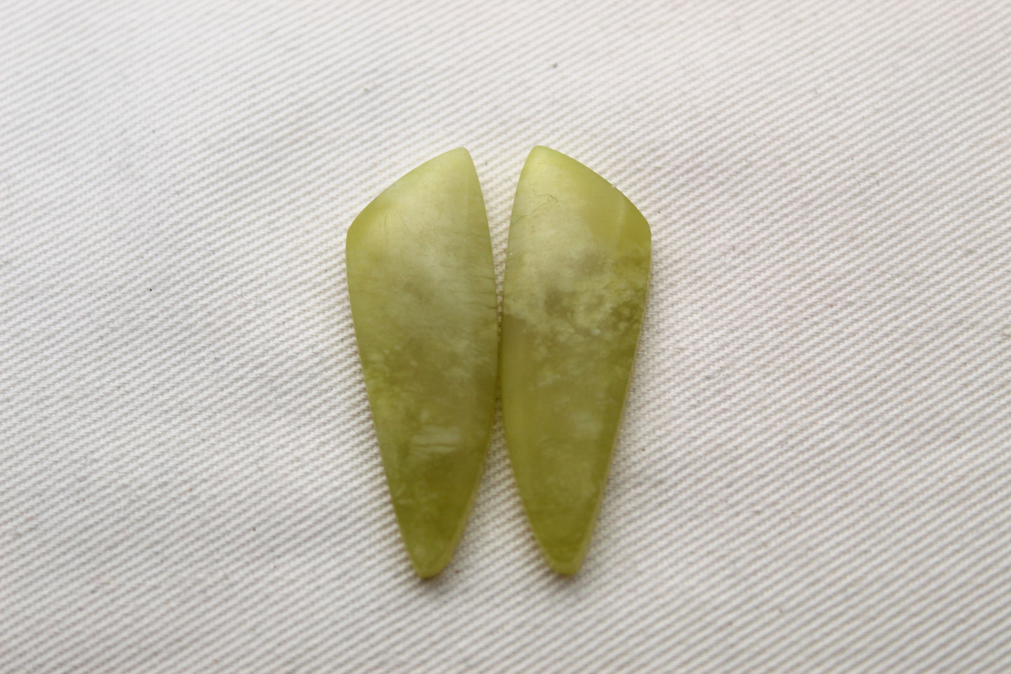 Vesuvianite Cabochon Pair Gemstone light green