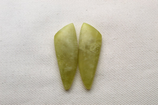 Vesuvianite Cabochon Pair Gemstone light green