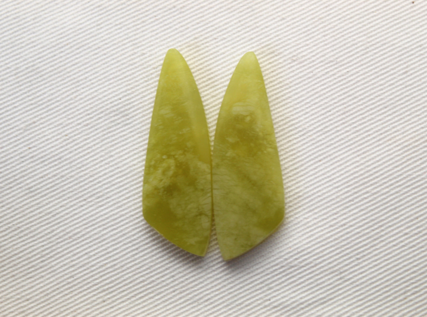 Vesuvianite Cabochon Pair Gemstone light green