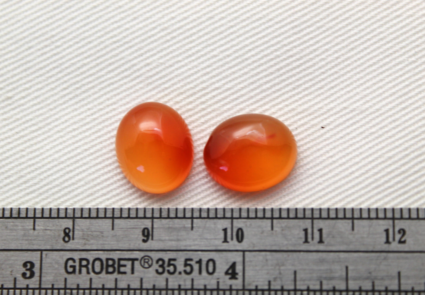 TWO Oval Carnelian Cabochons 10X12MM