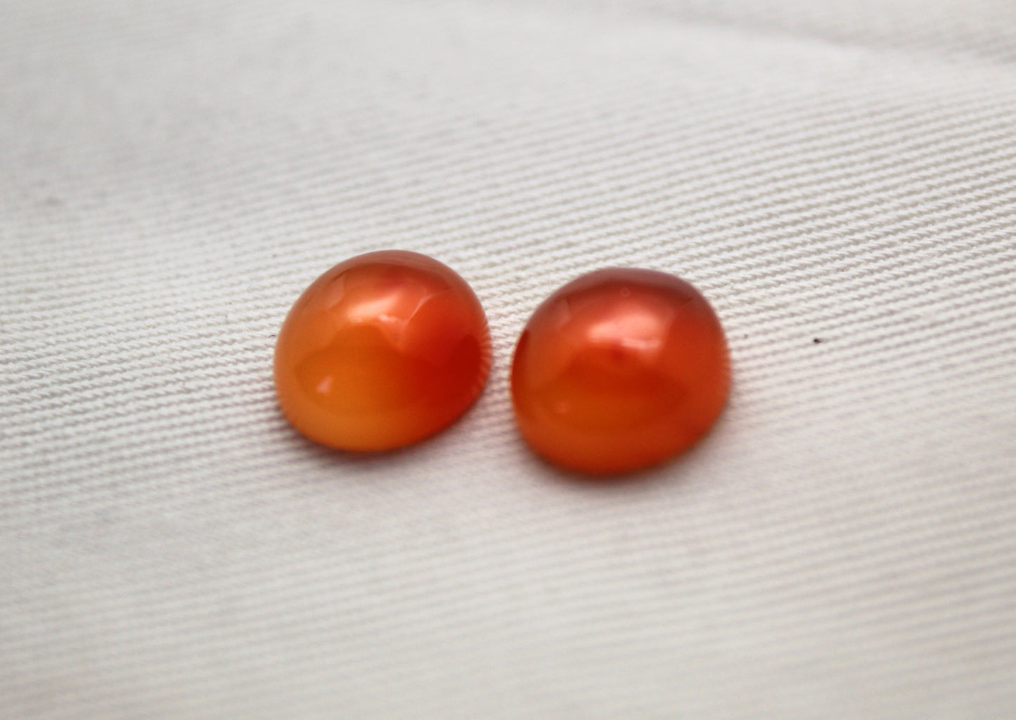TWO Oval Carnelian Cabochons 10X12MM
