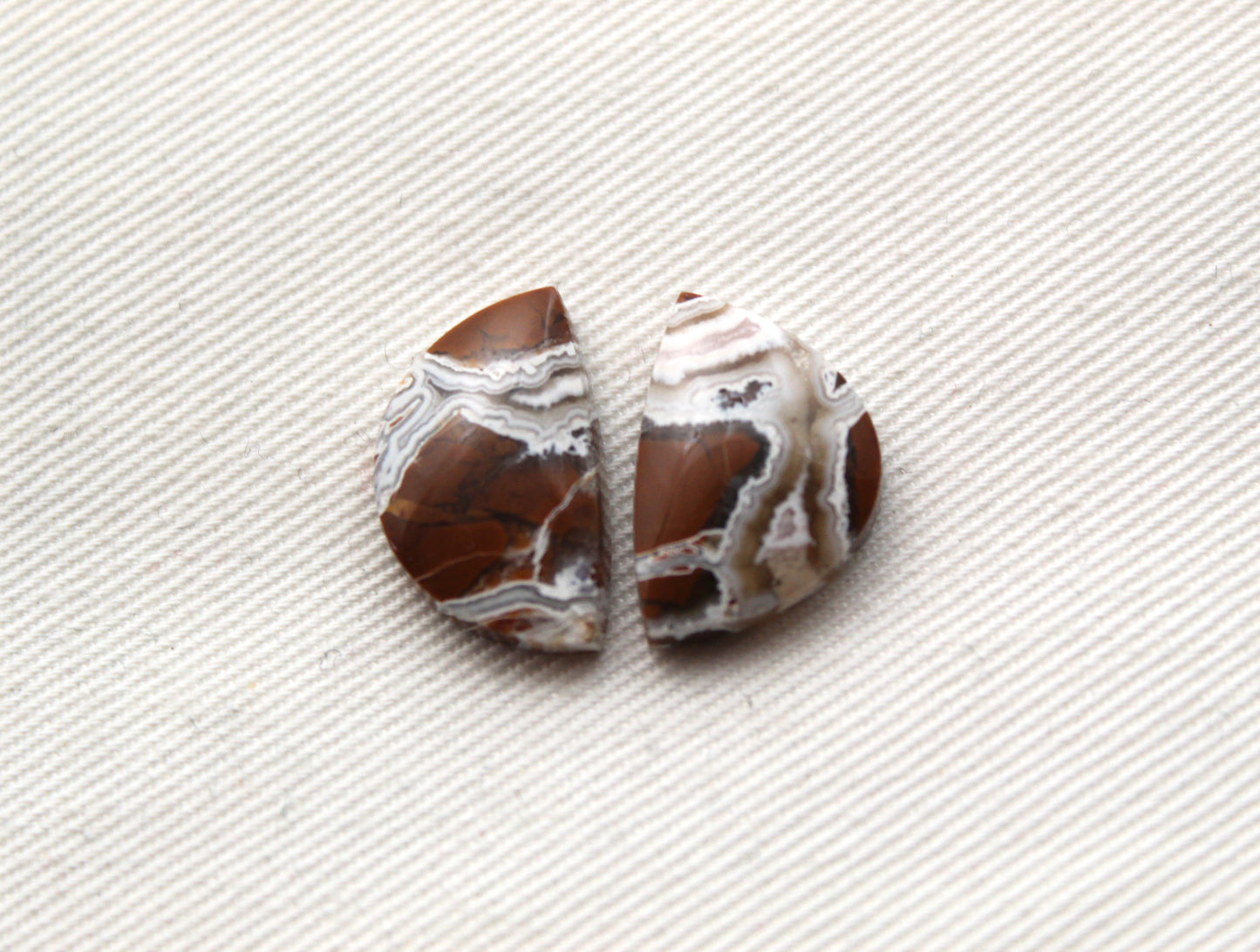 Brecciated Jasper cabochons Gemstone pair