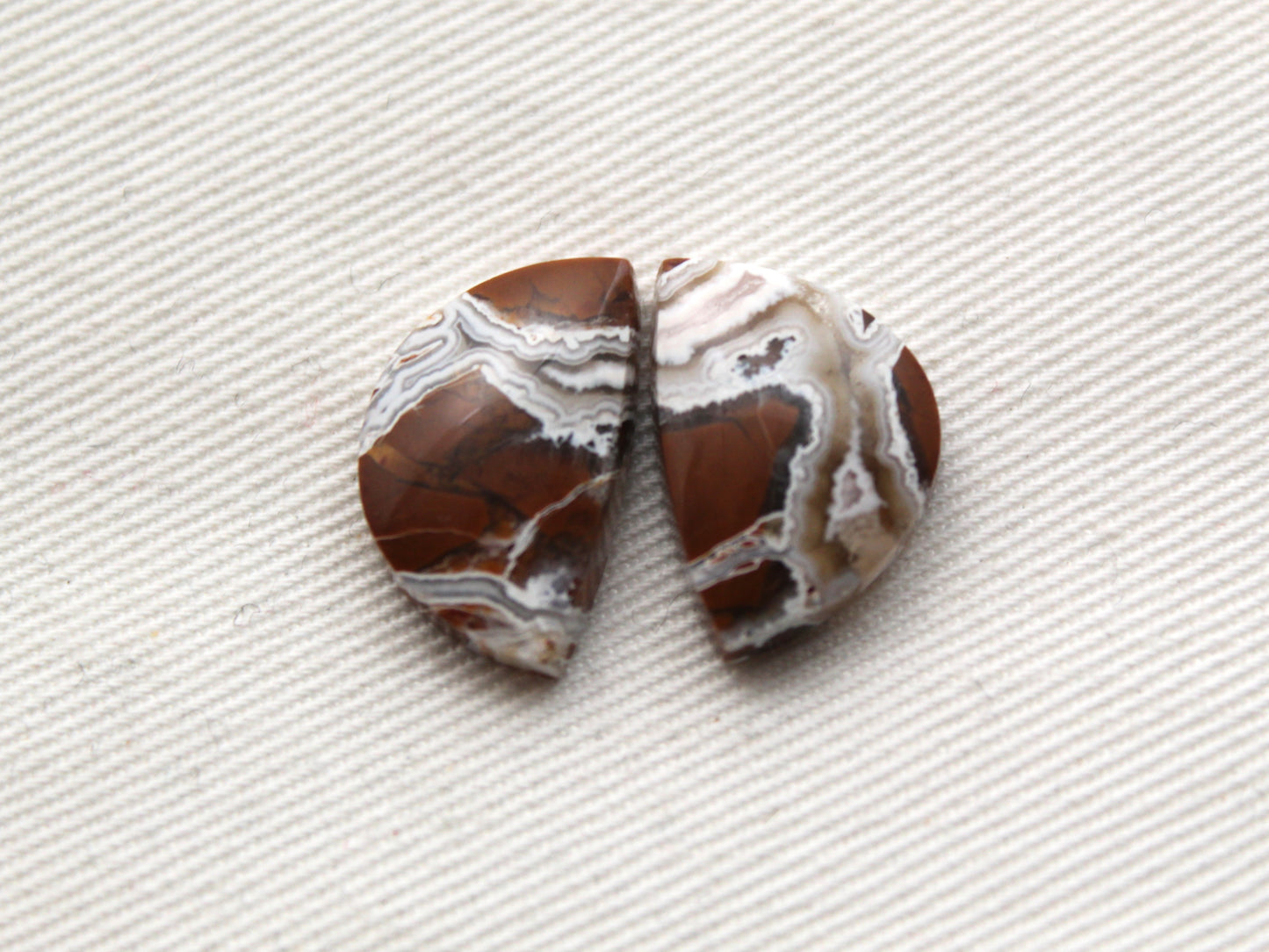 Brecciated Jasper cabochons Gemstone pair