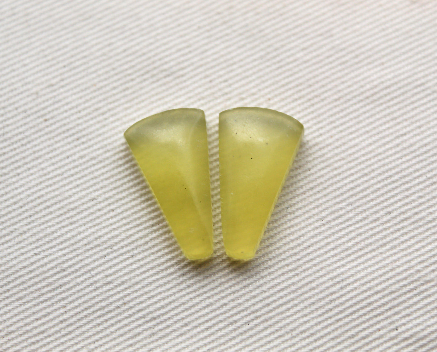 Small Vesuvianite Cabochon Pair Gemstone light green