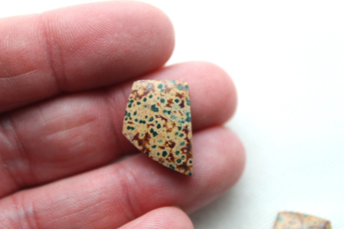 Small Morning Dew Jasper Cabochon Pair Gemstone Green