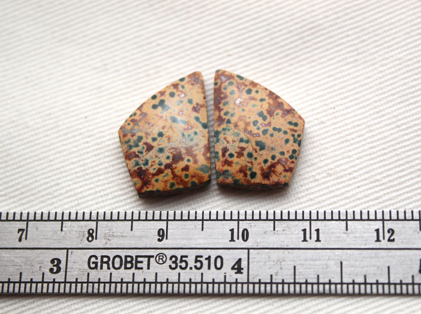 Small Morning Dew Jasper Cabochon Pair Gemstone Green