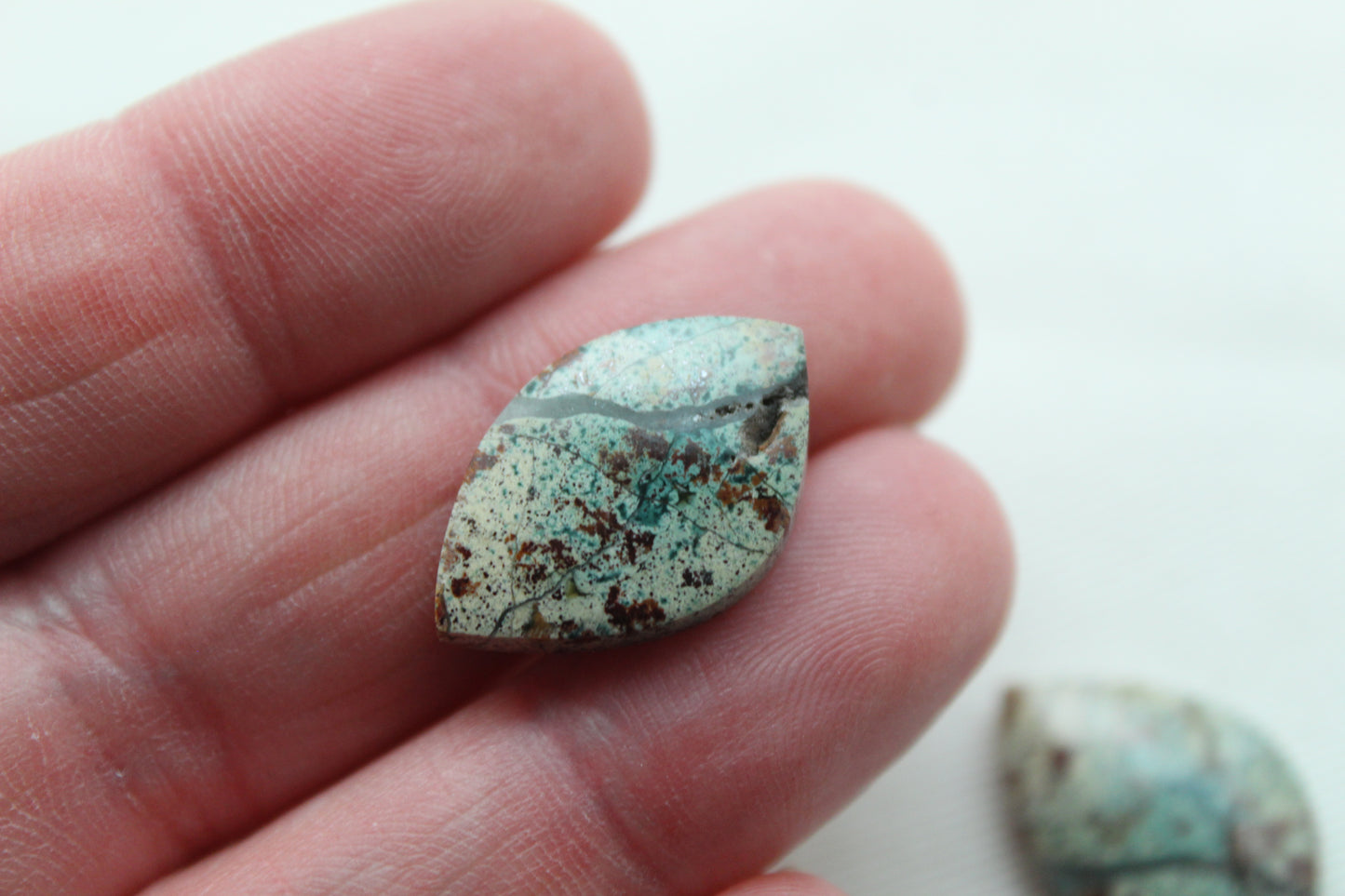 Small Morning Dew Jasper Cabochon Pair Gemstone Green
