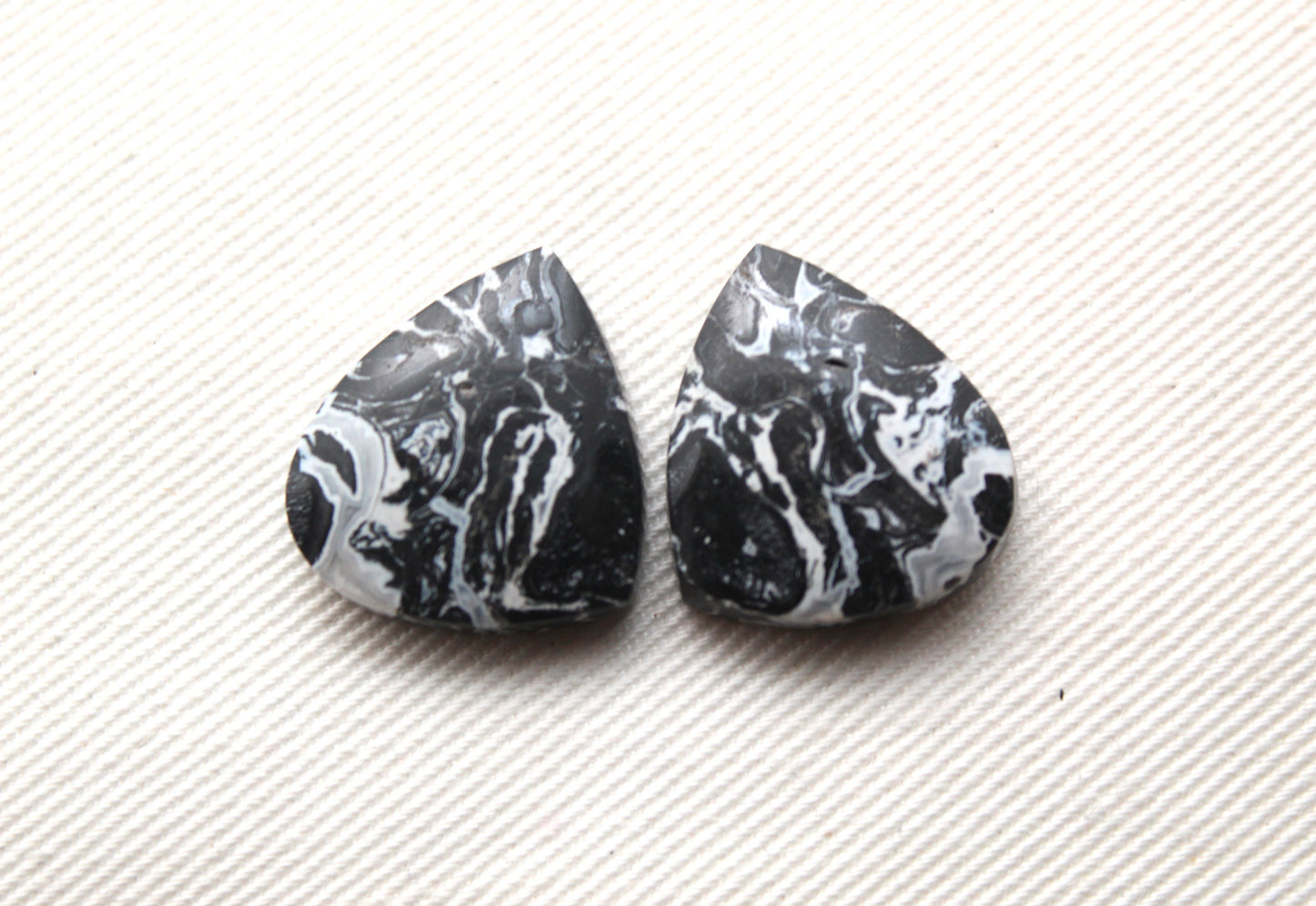 Black Palm Root Cabochon Pair natural gemstones