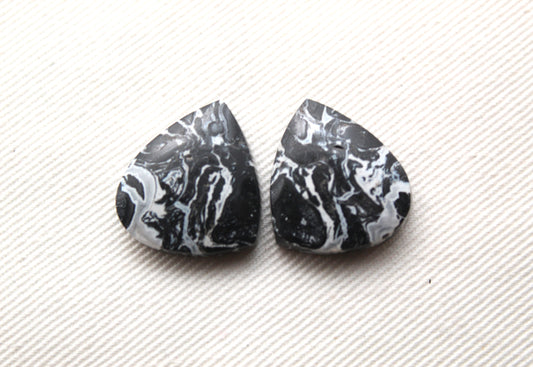 Black Palm Root Cabochon Pair natural gemstones