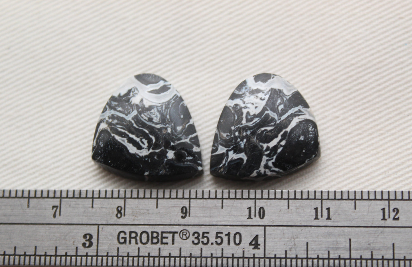 Black Palm Root Cabochon Pair natural gemstones