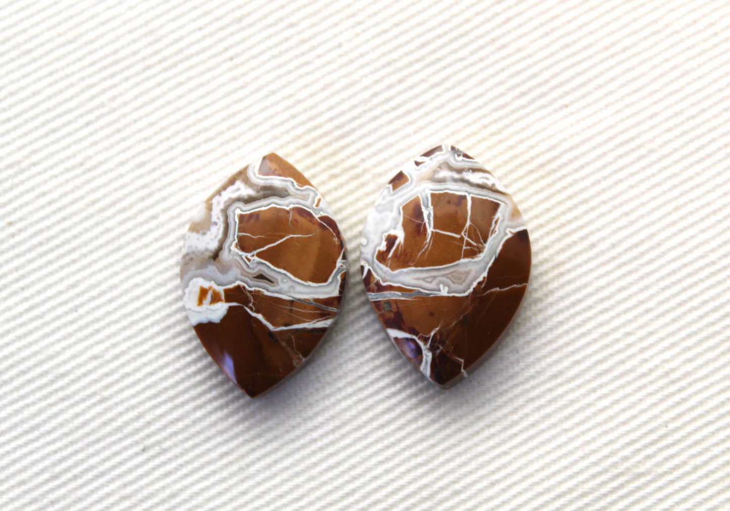 Small Brecciated Jasper cabochons Gemstone pair