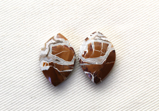 Small Brecciated Jasper cabochons Gemstone pair