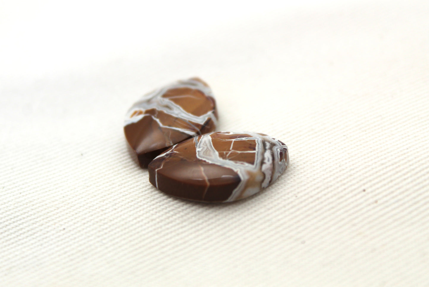 Small Brecciated Jasper cabochons Gemstone pair