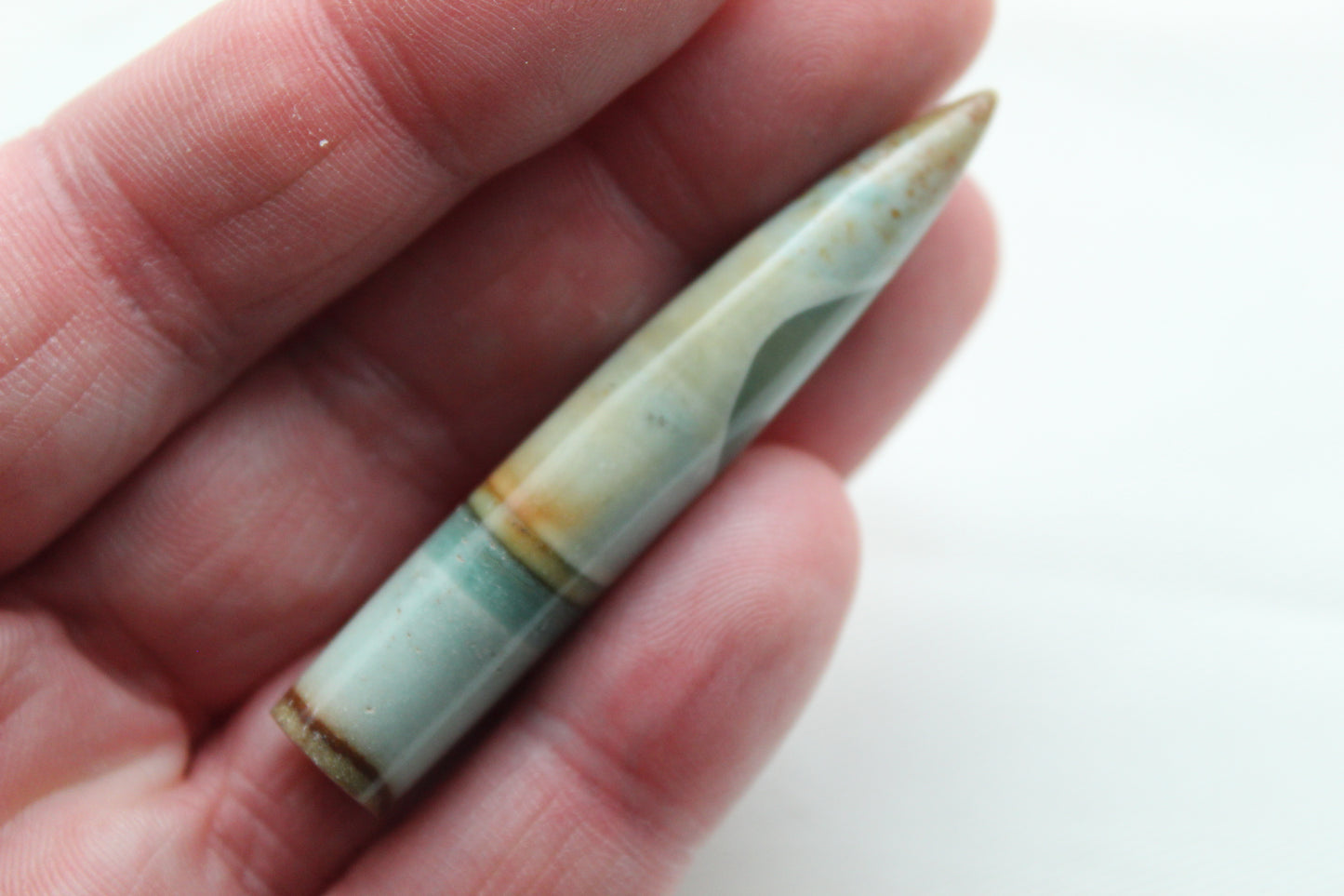 Green Picture Jasper LARGE bullet Gemstone 57MM UNDRILLED