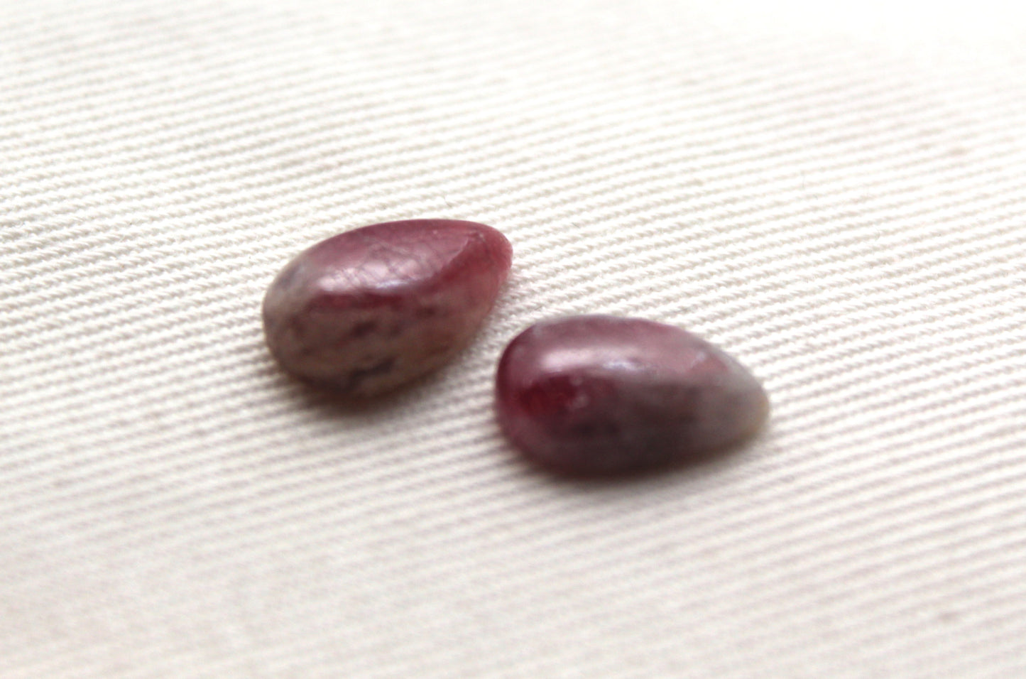 TWO pink Tourmaline pear Cabochon 8X12MM