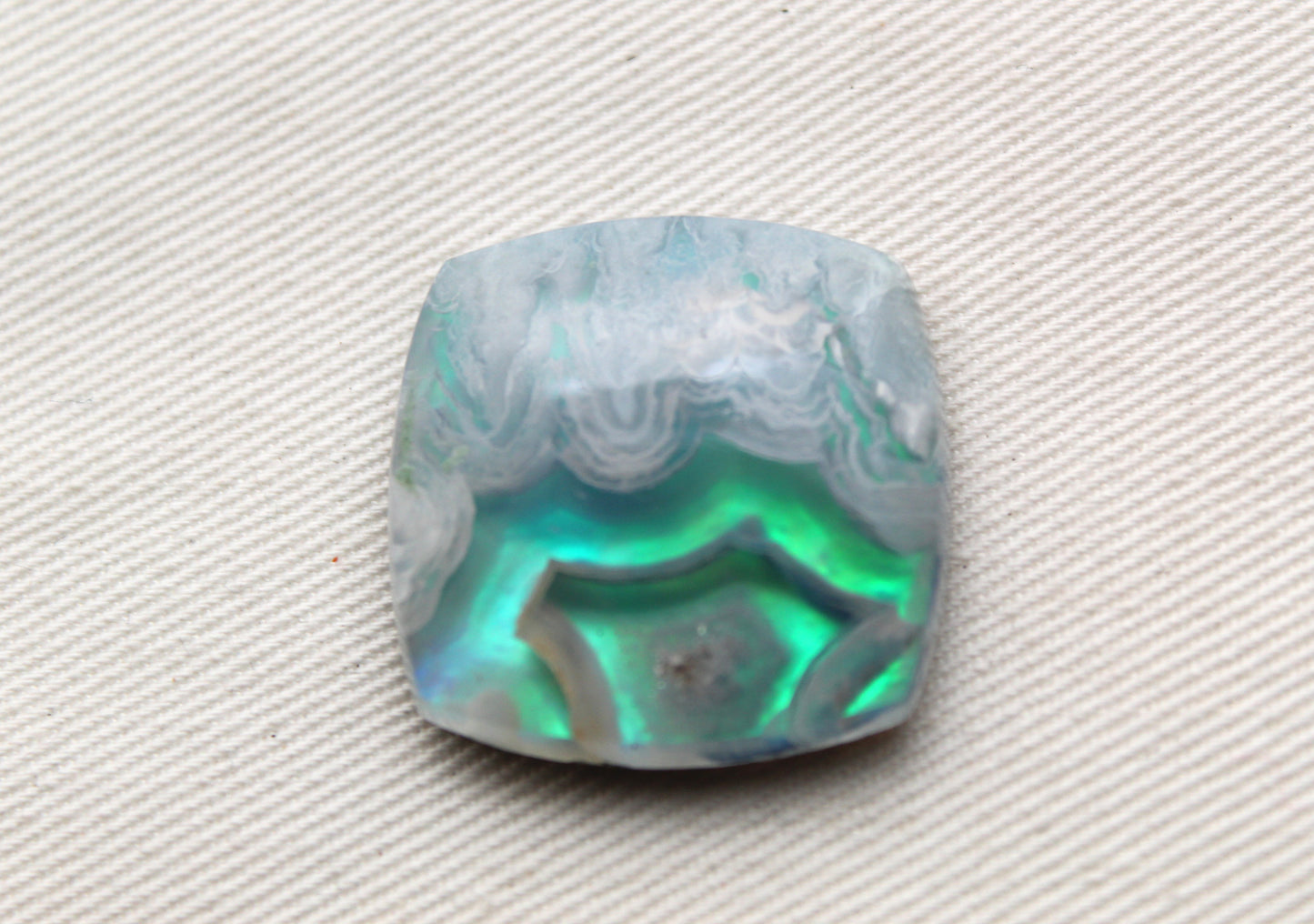 Indonesian Agate Plume DOUBLET Cabochon Gemstone square cushion 25MM
