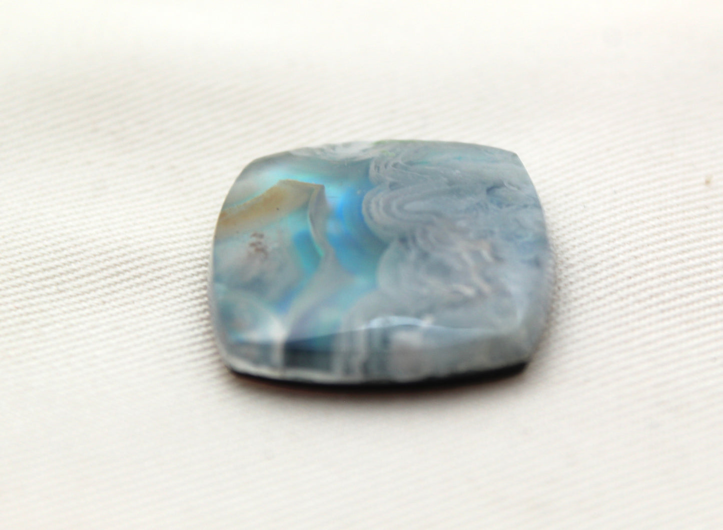 Indonesian Agate Plume DOUBLET Cabochon Gemstone square cushion 25MM