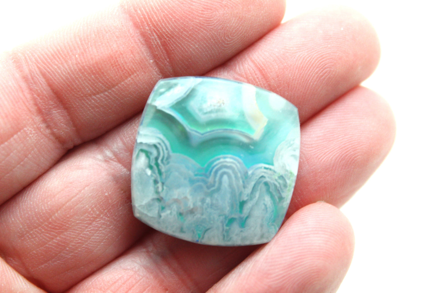 Indonesian Agate Plume DOUBLET Cabochon Gemstone square cushion 25MM