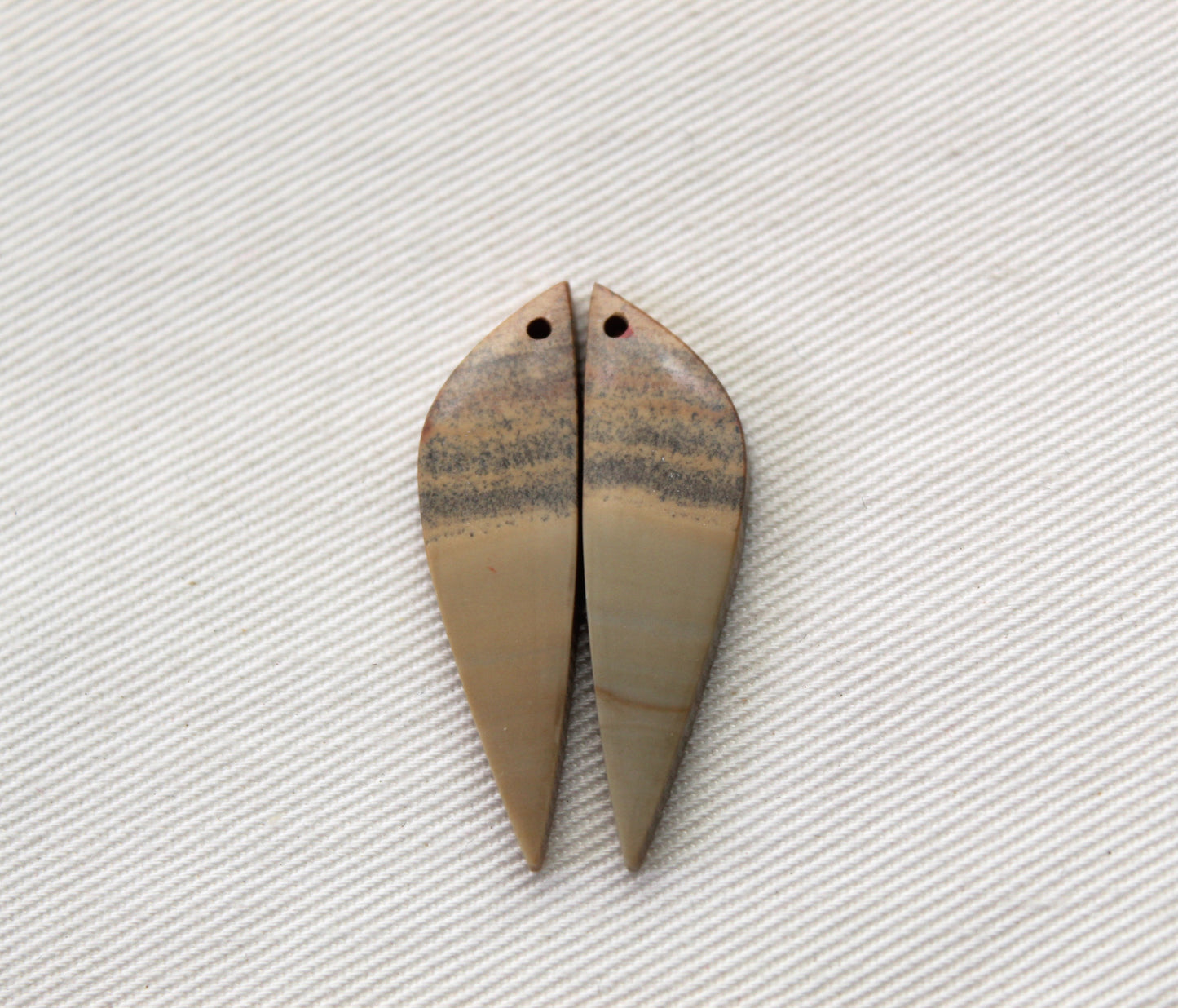 Pair of Indonesian Jasper Cabochons DRILLED